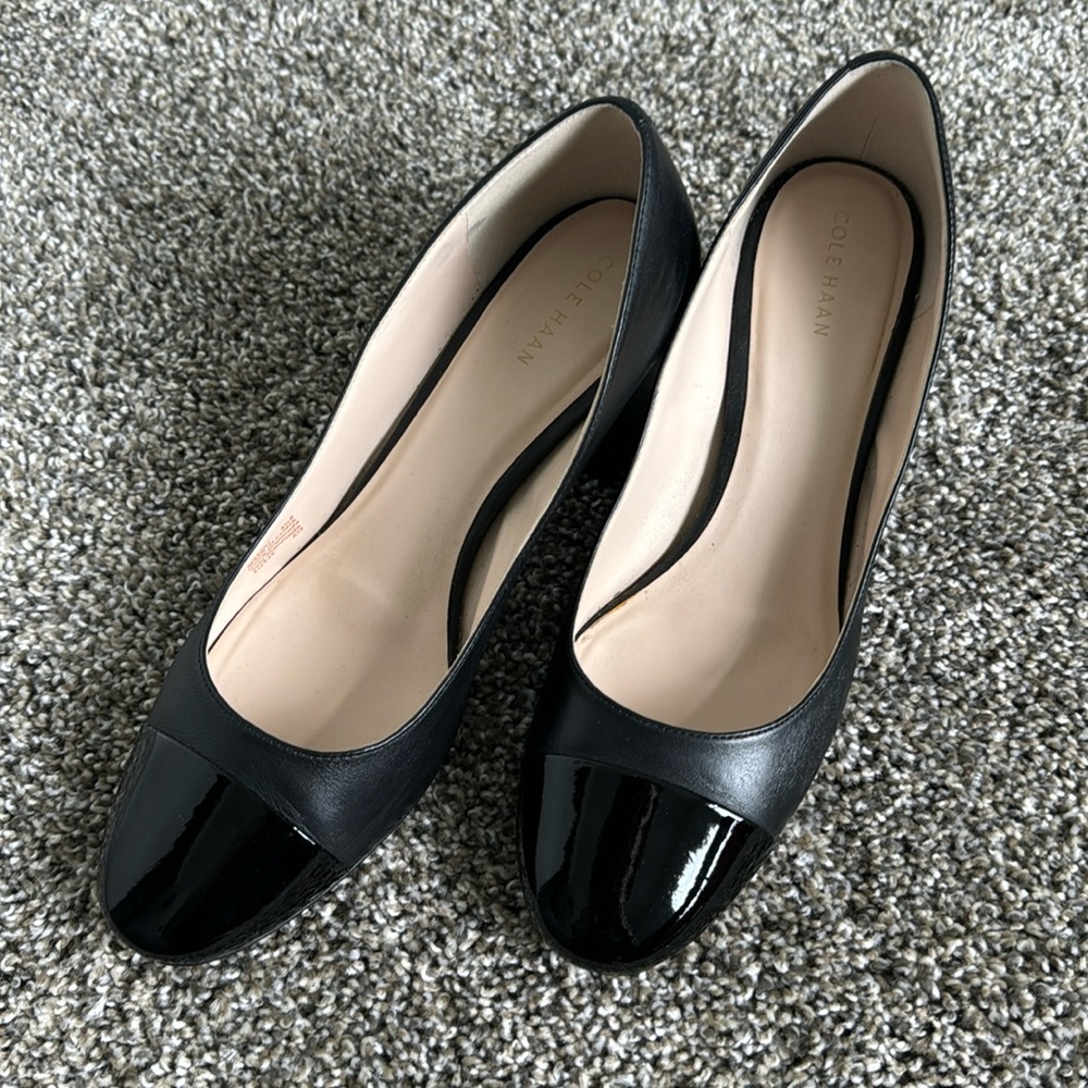 Cole Haan Black Leather Shoes, Size 8.5